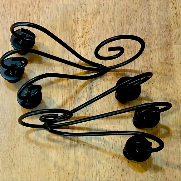 Pair of Vintage Wrought Iron Candle Holders - Picture 5 of 8